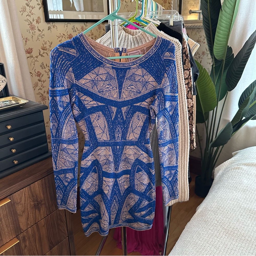 Herve Leger Limited Edition Nadia Long Sleeve Dress Sz S